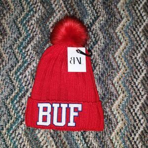 Abigail Lee NFL Buffalo Beanie with pom-pom